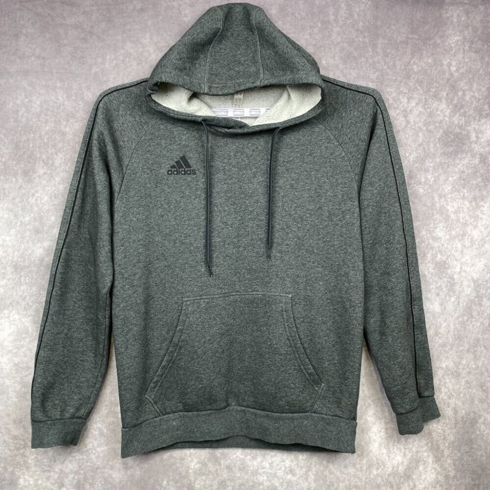 Adidas Hoodie Sweatshirt Mens M Gray Drawstring Workout Gym Outdoors Casual